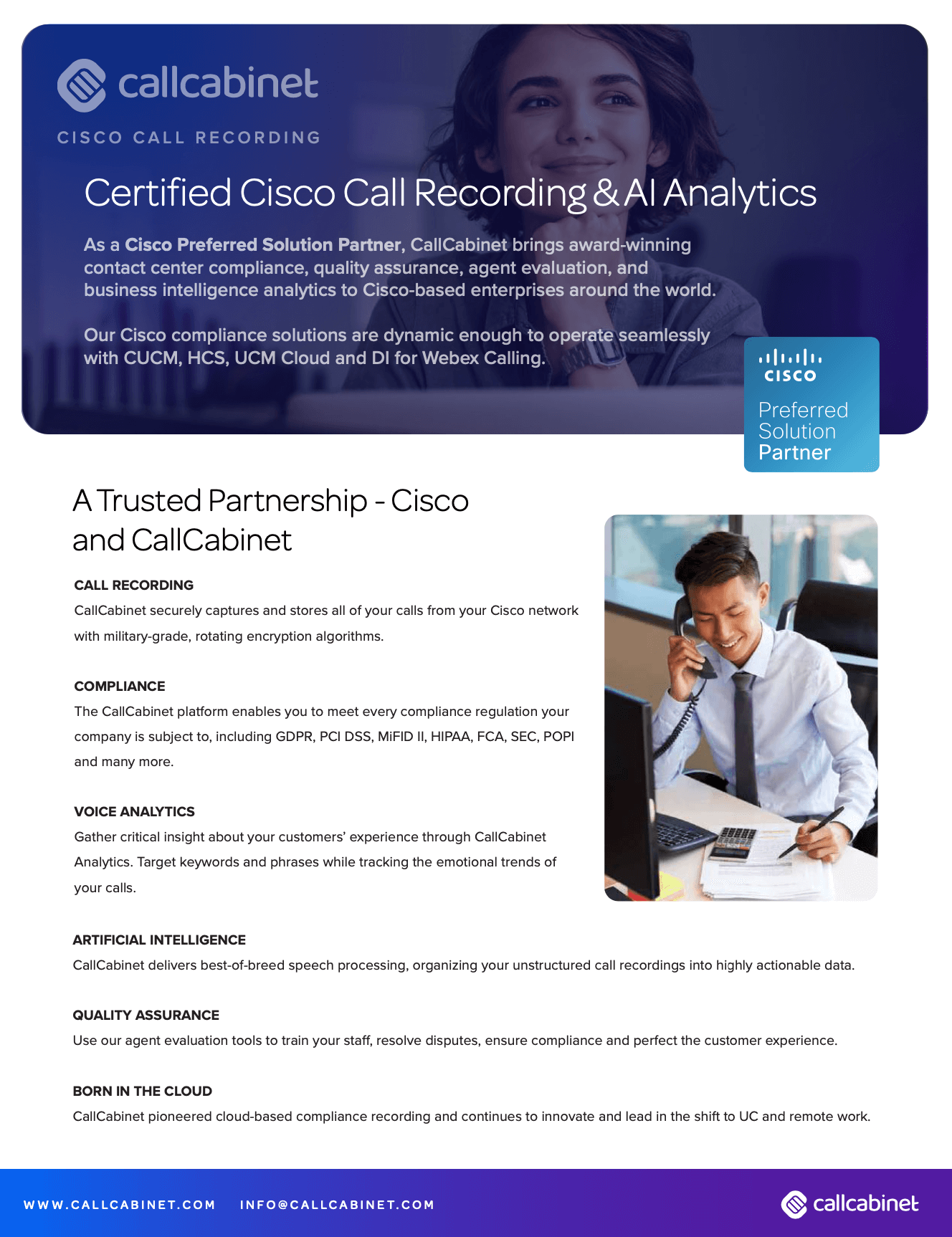 Certified cisco call recording and AI analytics